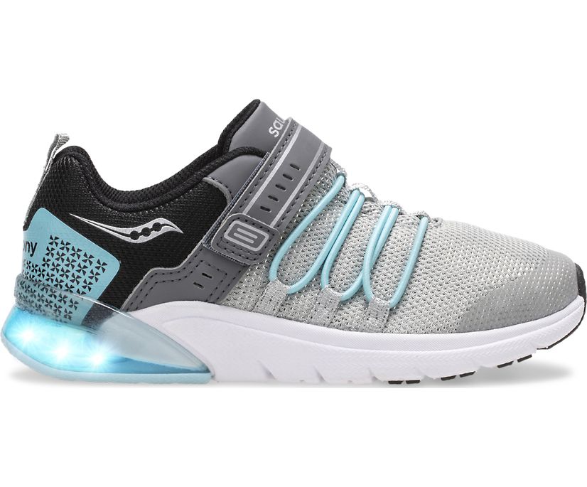 Kids' Saucony Flash Glow 2.0 Sneakers Silver / Blue | Singapore 872FDNM